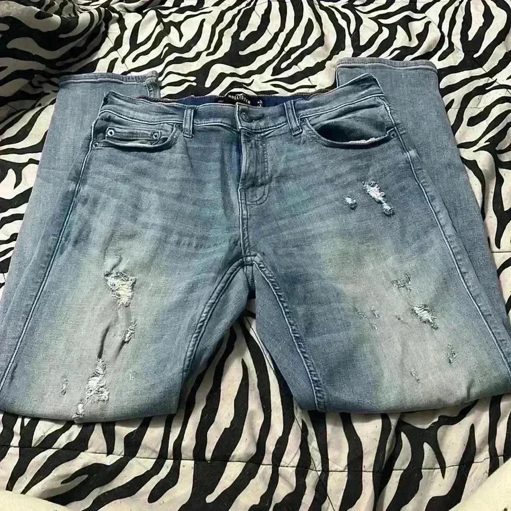 Light Blue Distress Skinny Jeans